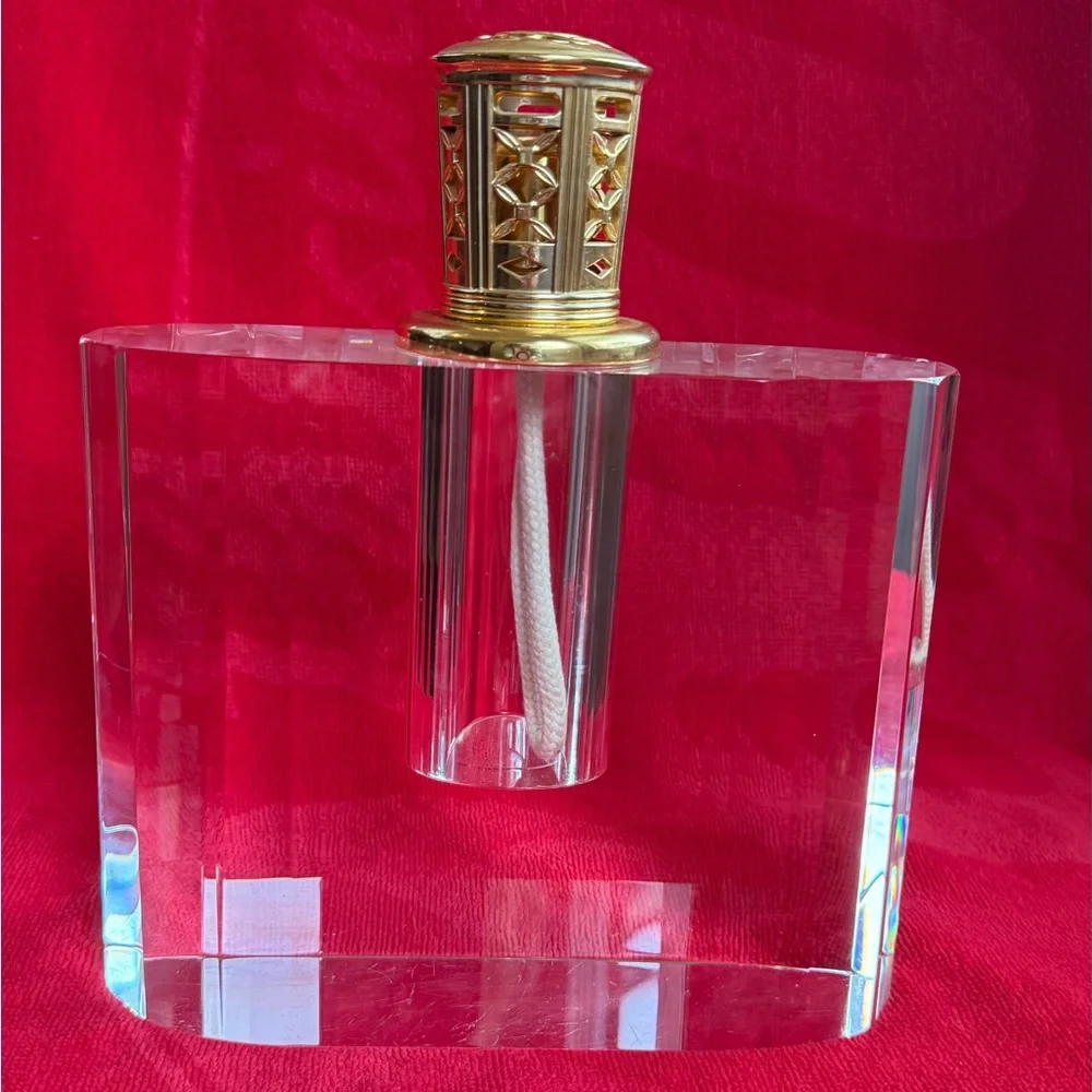 Rare Krystalique Large Fragrance Lamp by Scentier Vintage Crystal Gold Catalytic